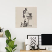 Dinking Skeleton Poster (Thuiskantoor)