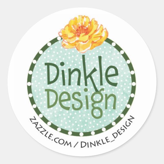 Dinkle Design Ronde Sticker (Voorkant)