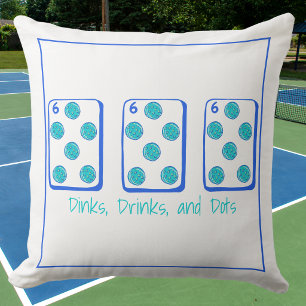 Dinks, Drinks & Dots / Pickleball Mahjong Decor Kussen