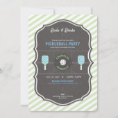 Dinks en Dranks Groen & Blauw Pickleball Verjaarda Kaart (Voorkant)