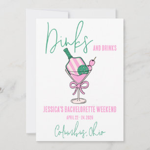 Dinks en Drinken, Pickleball Bachelorette Party Kaart