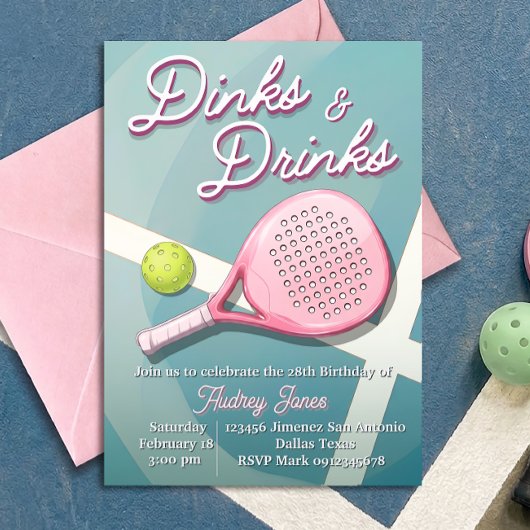 Dinks et Boissons - Invitation d'anniversaire de P