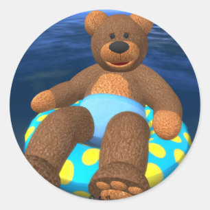 Dinky Beren Water Fun Ronde Sticker