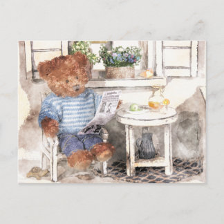 Dinky Beren Waterverf - Beer lezen Briefkaart