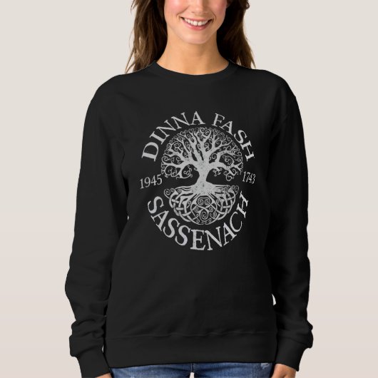 Dinna Fash Sassenach Outlander Celtic Tree of Life Trui (Voorkant)