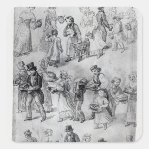 Dinner, 1841 vierkante sticker