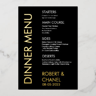Dinner Menu Folie Uitnodiging