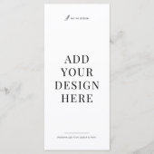 Dinner Menu Printing 4x9" Upload Your Design (Voorkant)