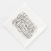 DINNER NAPKIN MET  TEKST "MERRY CHRISTMAS" SERVET (Hoek)