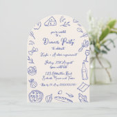 Dinner Party Arch Invitation Amalfi Coast Kaart (Staand voorkant)