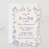 Dinner party hand drawn invitation (Devant)