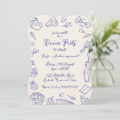 Dinner party hand drawn invitation (Debout devant)