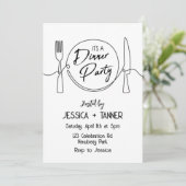 Dinner Party, minimalistische partij, verjaardagsd Kaart (Staand voorkant)