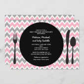 Dinner Party nodigt/ontmoet de babymeisjesdouche u Kaart (Voorkant / Achterkant)