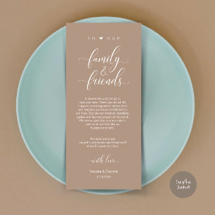 Dinner Place setting Bedankt, Brown Taupe Kaart