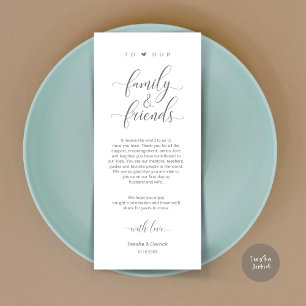 Dinner Place setting Bedankt, donkergrijze Kaart