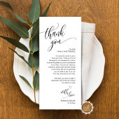 Dinner Place setting Bedankt, Modern Script Kaart