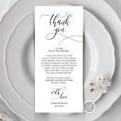 Dinner Place setting Bedankt, Modern Script Kaart