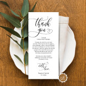 Dinner Place setting Bedankt, Modern Script Kaart