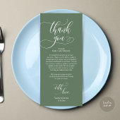 Dinner Place setting Bedankt, Modern Script Kaart