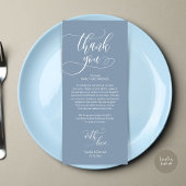 Dinner Place setting Bedankt, Modern Script Kaart