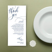 Dinner Place setting Bedankt, Modern Script Kaart