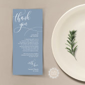Dinner Place setting Bedankt, Modern Script Kaart