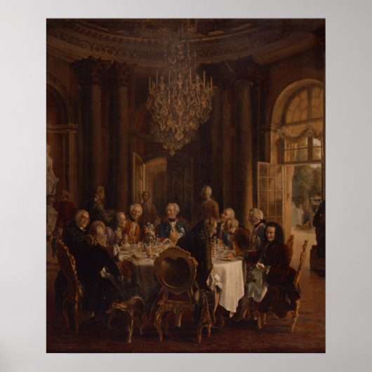 Dinner Table te Sanssouci, 1850 Poster (Voorkant)
