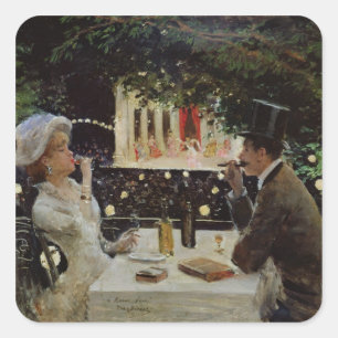 Dinner te Les Ambassadeurs, c.1882 Vierkante Sticker