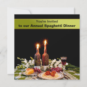 DINNERINVITATIE - SPAGHETTI - GEFOXEERDE KANDLES KAART