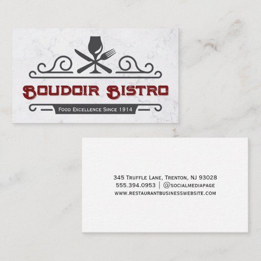 Dinnerware Elements | restaurant Visitekaartje (Voorkant / Achterkant)