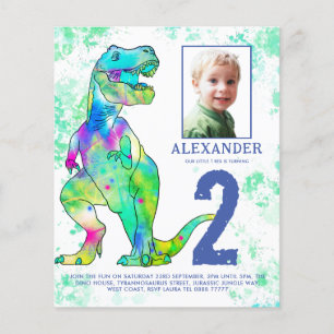 Dino 2e verjaardagsfeest Foto Budget Flyer