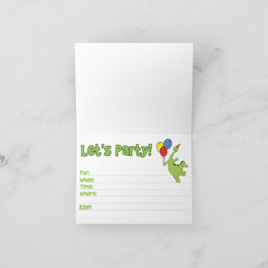 Dino 3e anniversaire Invitation à remplir (Intérieur)