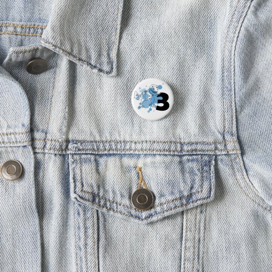 Dino 3rd Birthday Pin Ronde Button 3,2 Cm (In situ)