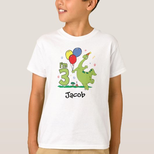 Dino 3rd Birthday T-shirt (Voorkant)