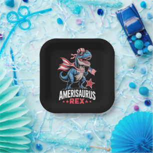 Dino 4 juli Amerisaurus T Rex Grappig Papieren Bordje