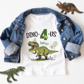 Dino-4-us Schattigee Dinosaurus 4e Naam Verjaardag Kinder Shirts