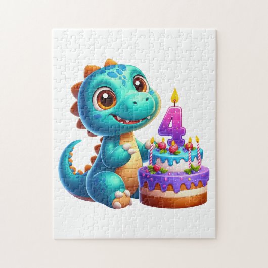 Dino 4e verjaardag legpuzzel (Verticaal)