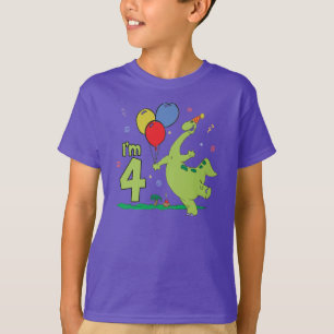 Dino 4e verjaardag t-shirt