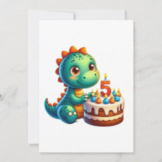 Dino 5e verjaardag feestdagenkaart