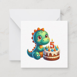Dino 5e verjaardag notitiekaartje