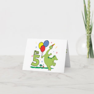 Dino 5th Birthday Invitation Bedankkaart
