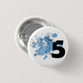 Dino 5th Birthday Pin Ronde Button 3,2 Cm (Voorkant /achterkant)