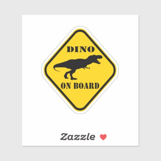 Dino à bord autocollant (Feuille)