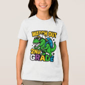 Dino Adventure Second Grade Tee Tri-Blend Shirt (Voorkant)