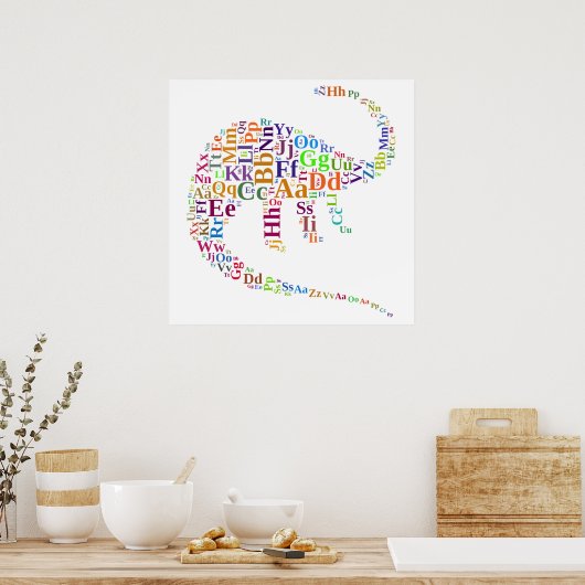 Dino-alfabet Poster (Keuken)