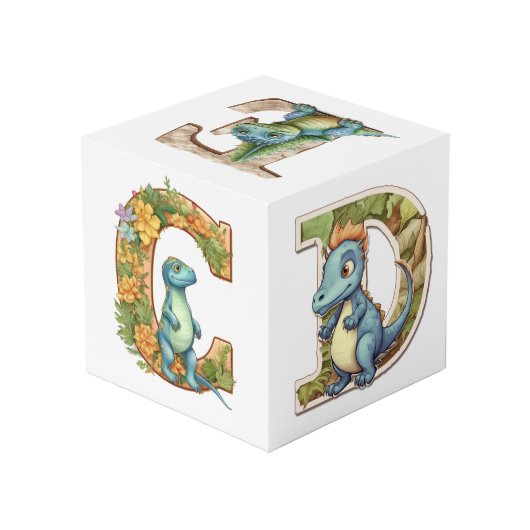 Dino Alphabet Adventure Cube : A, B, C, D, E (Angle arrière)