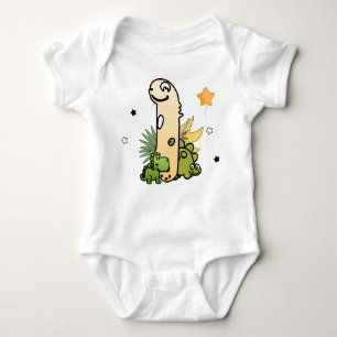 Dino Alphabet voor baby's met naam Beginnend met I Romper