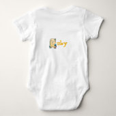 Dino Alphabet voor baby's met naam beginnend met R Romper (Achterkant)