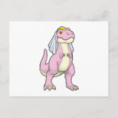Dino als bruid op bruiloft met sluier briefkaart (Voorkant)